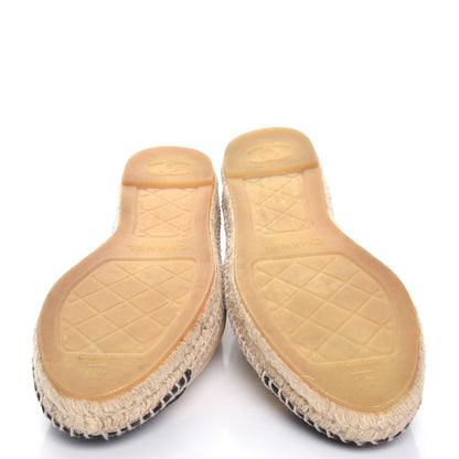 Chanel Lambskin CC Espadrilles 41 Beige Black 5 of 13