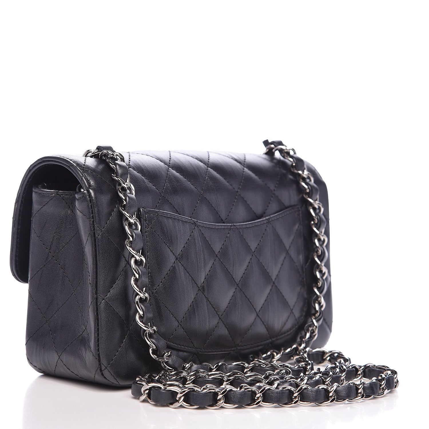Chanel Iridescent Calfskin Quilted Mini Rectangular Flap Charcoal 3 of 11