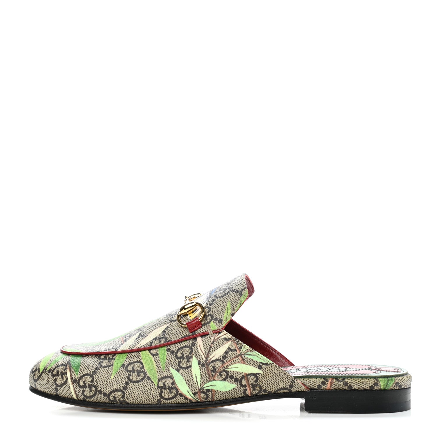 Gucci GG Supreme Monogram Tian Womens Princetown Slippers 35.5 Beige Ebony Multicolor 1 of 9