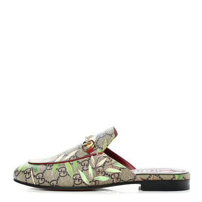 Gucci GG Supreme Monogram Tian Womens Princetown Slippers 35.5 Beige Ebony Multicolor 1 of 9