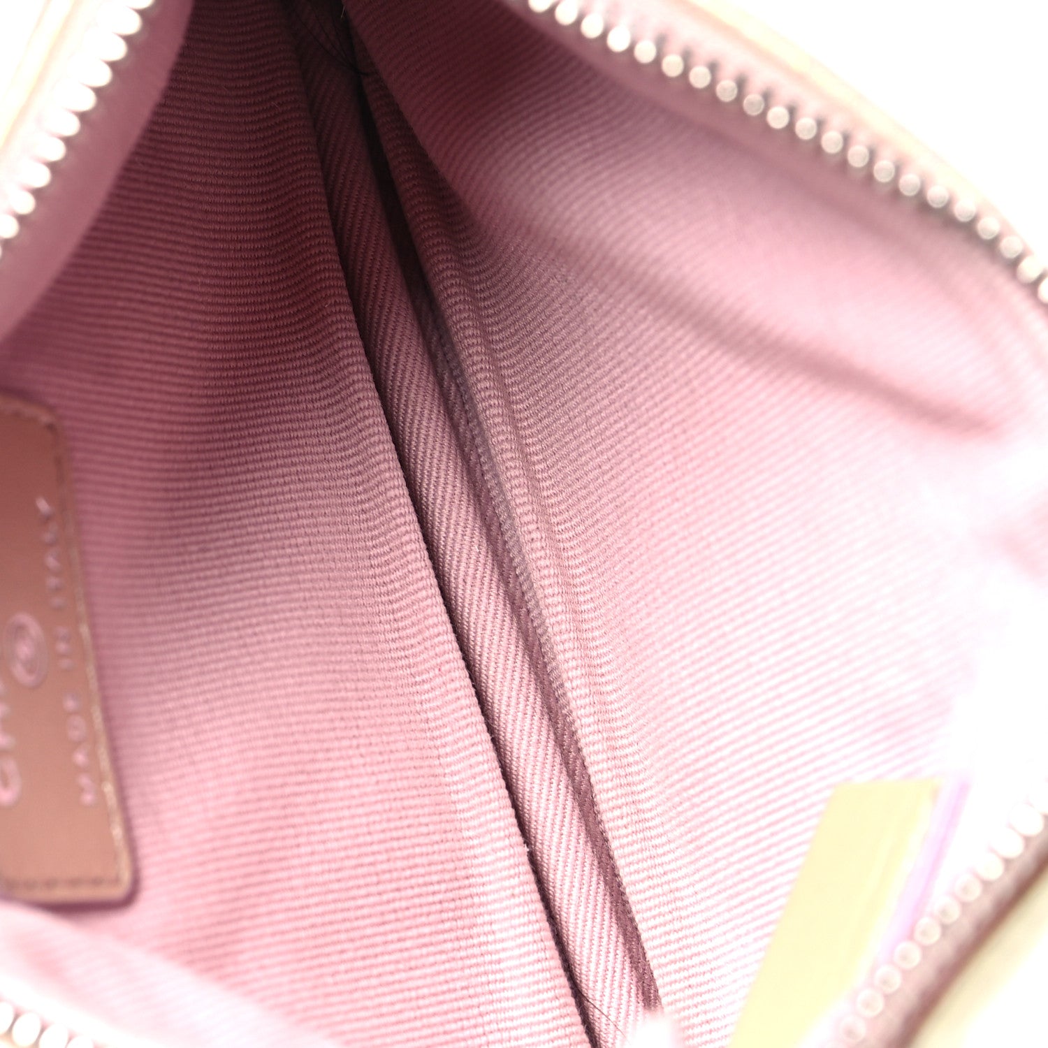 Chanel Iridescent Calfskin Quilted Small Cosmetic Case Pink 5 of 10