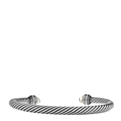 David Yurman Sterling Silver Diamond Prasiolite 5mm Cable Classics Bracelet 3 of 4