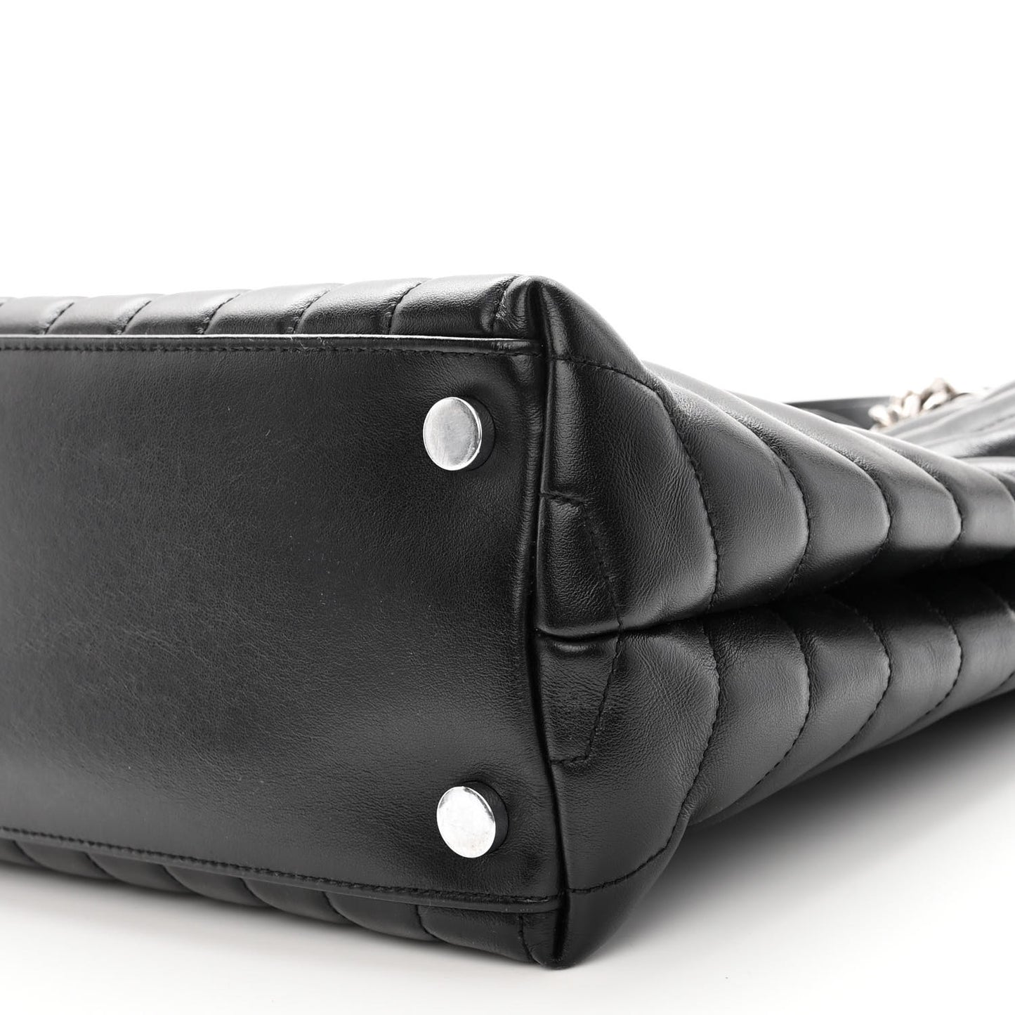Calfskin Y Quilted Monogram Large Loulou Shopper Black