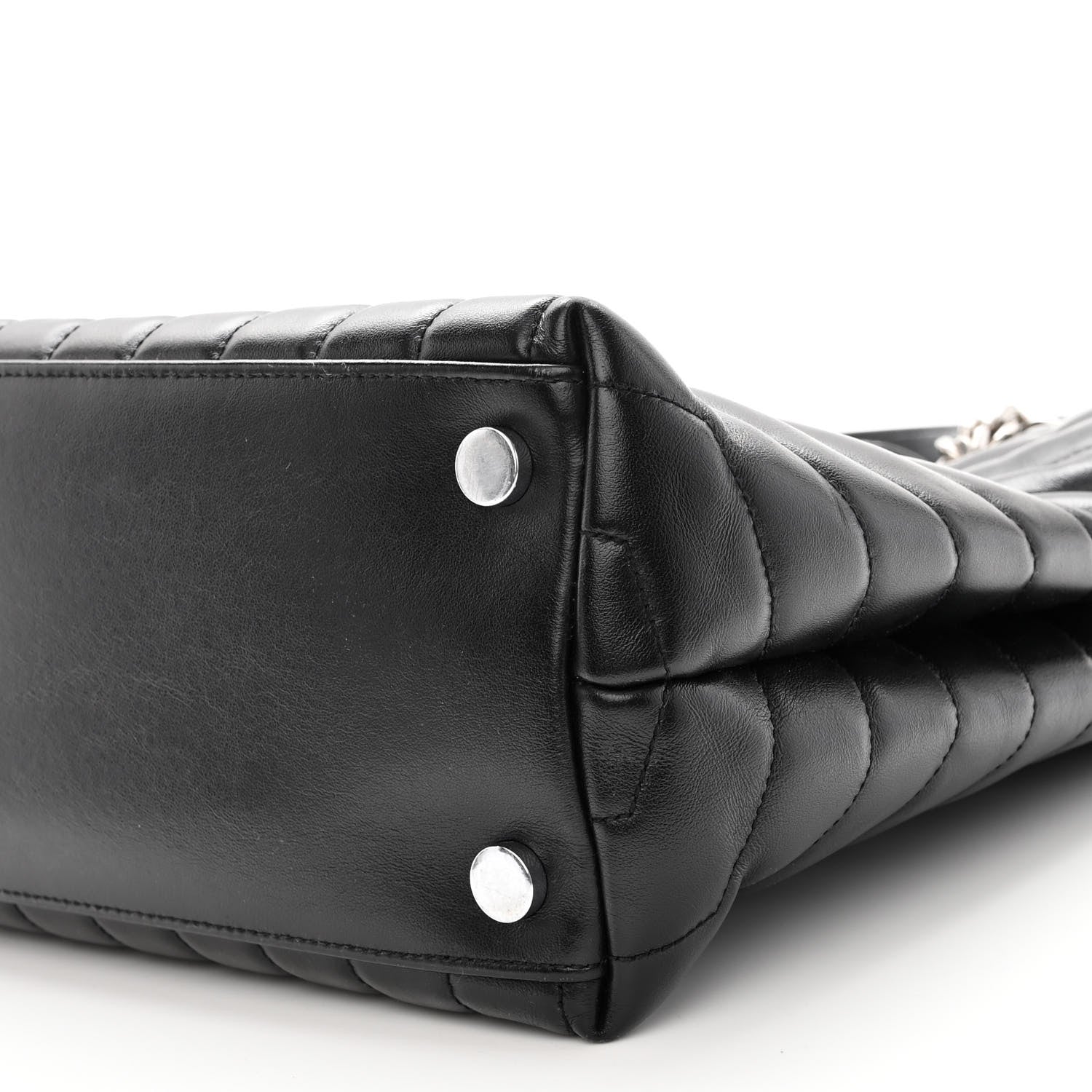 Saint Laurent Calfskin Y Quilted Monogram Large Loulou Shopper Black 10 of 10