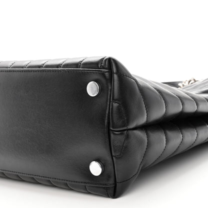 Saint Laurent Calfskin Y Quilted Monogram Large Loulou Shopper Black 10 of 10