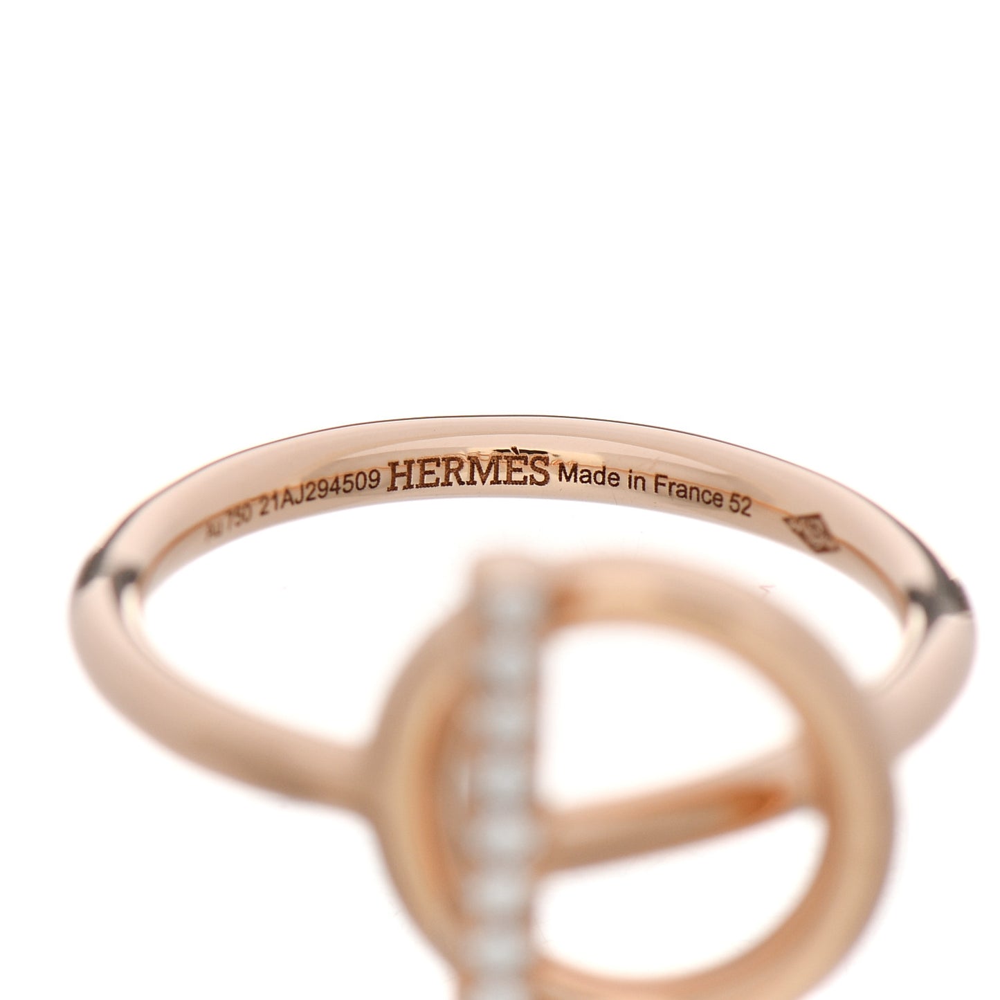 18K Rose Gold Diamond PM Echappee Ring 52 6