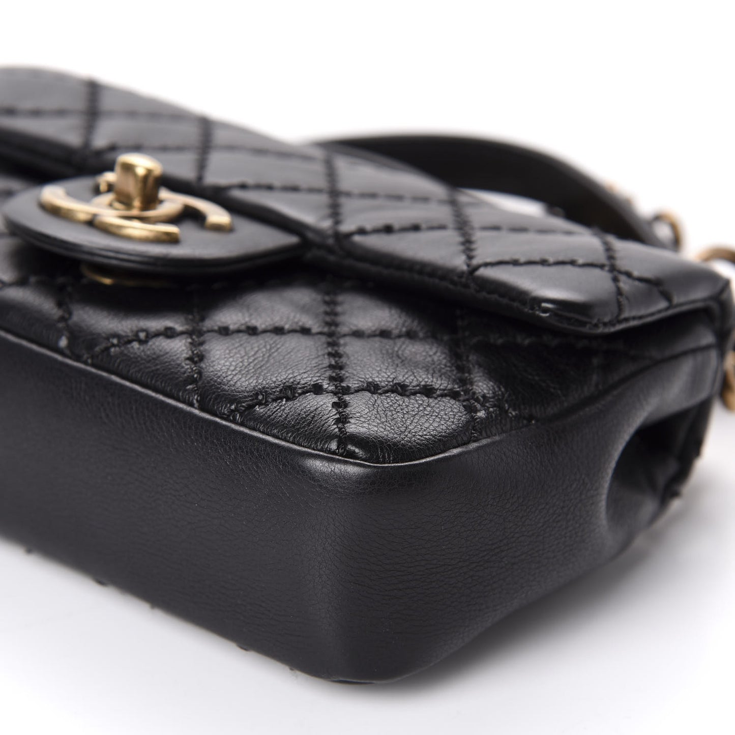 Calfskin Quilted Mini Urban Day Flap Black