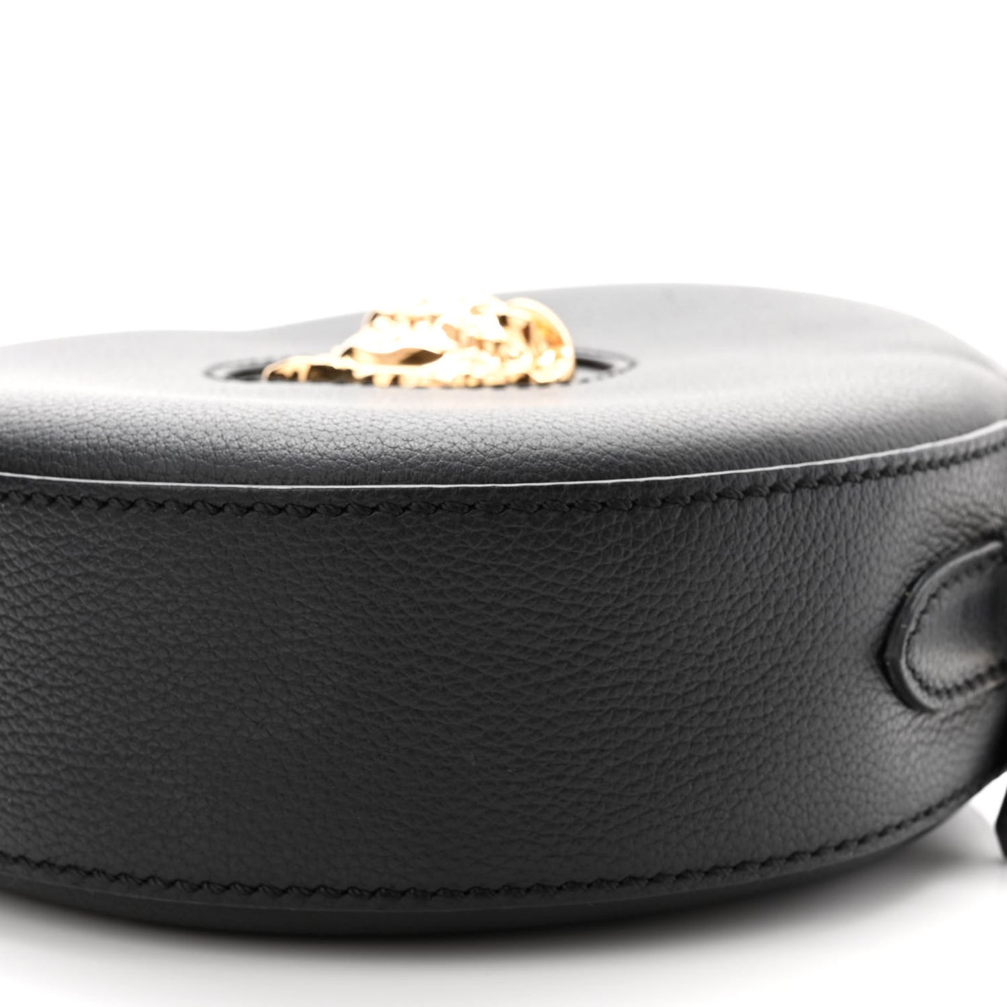 Calfskin La Medusa Round Camera Bag Black