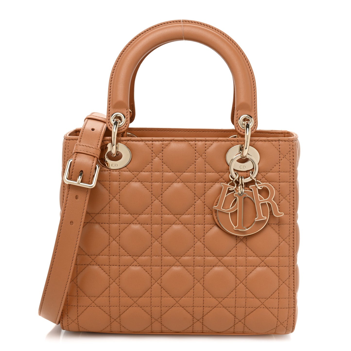 Lambskin Cannage Medium Lady Dior Amber