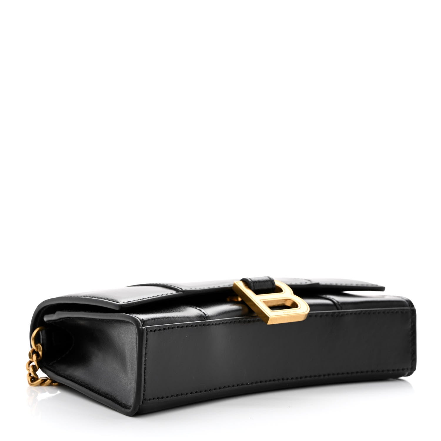 Balenciaga Shiny Box Calfskin Hourglass Chain Bag Black 4 of 12