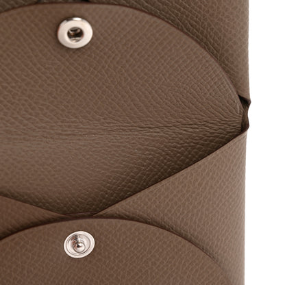 Hermes Epsom Calvi Duo Card Case Etoupe 8 of 9