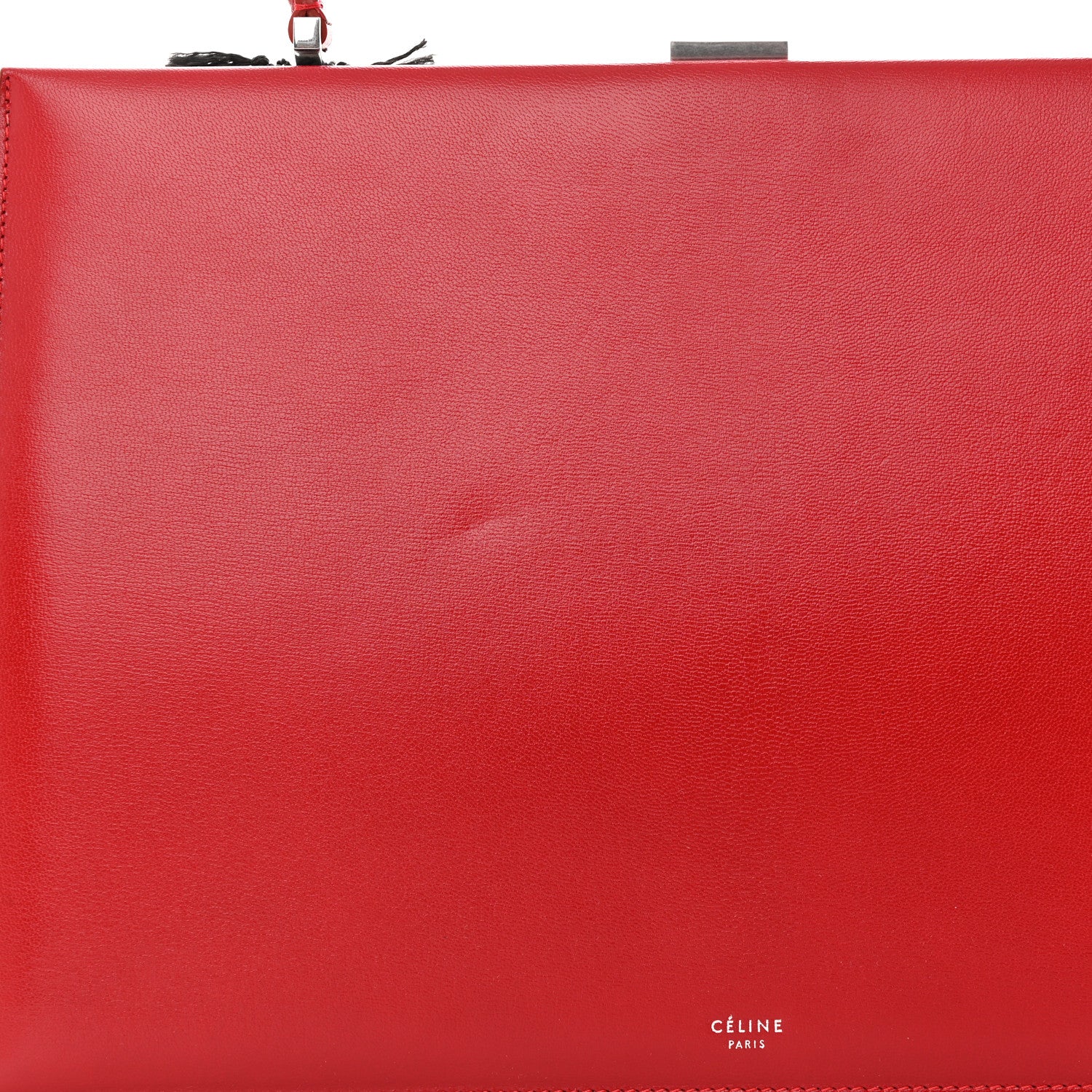 Celine Patina Box Calfskin Medium Clasp Bag Pop Red 11 of 11
