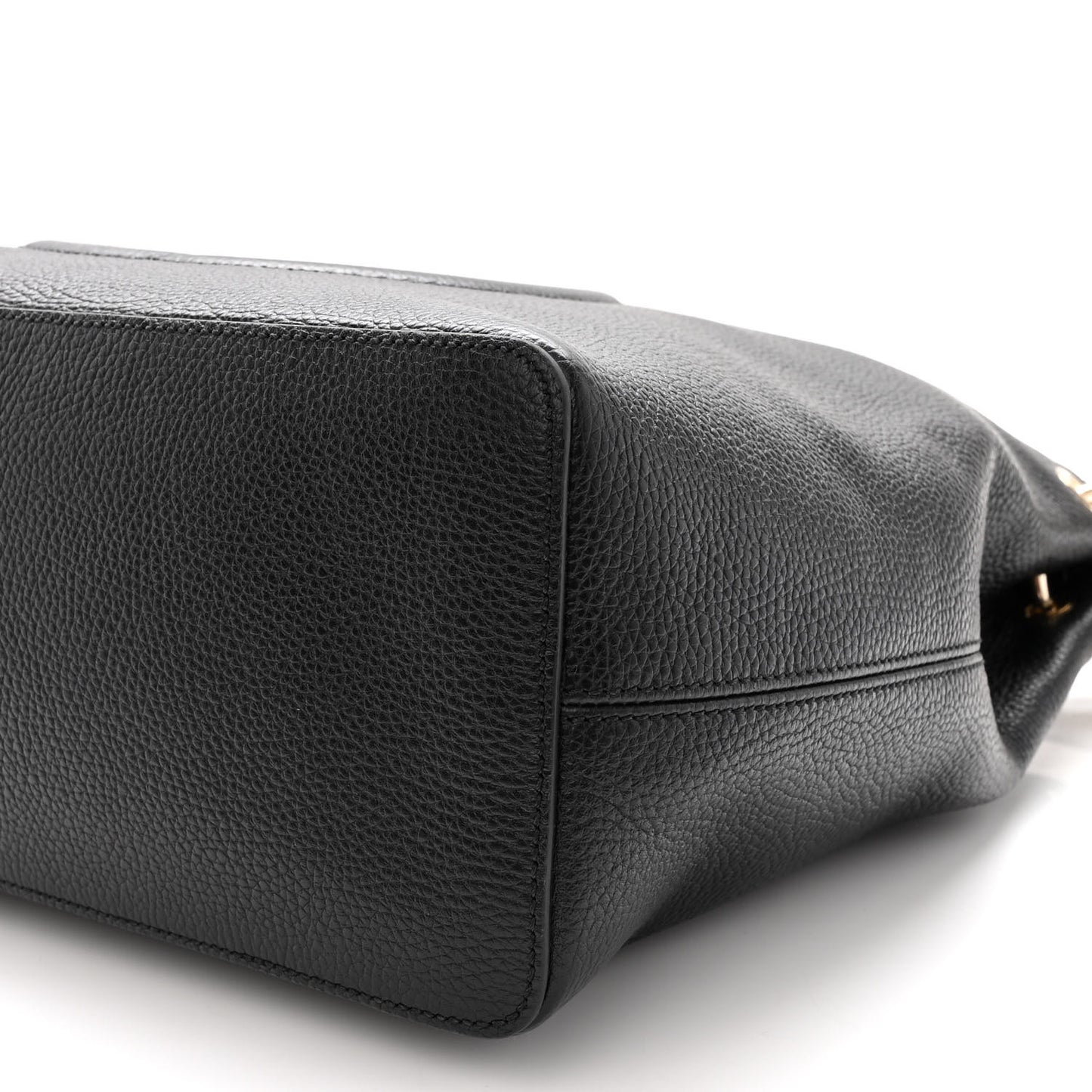 Pebbled Calfskin Large Soho Hobo Black