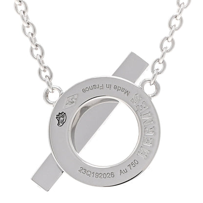 Hermes 18K White Gold Diamond Finesse Pendant Necklace 4 of 5