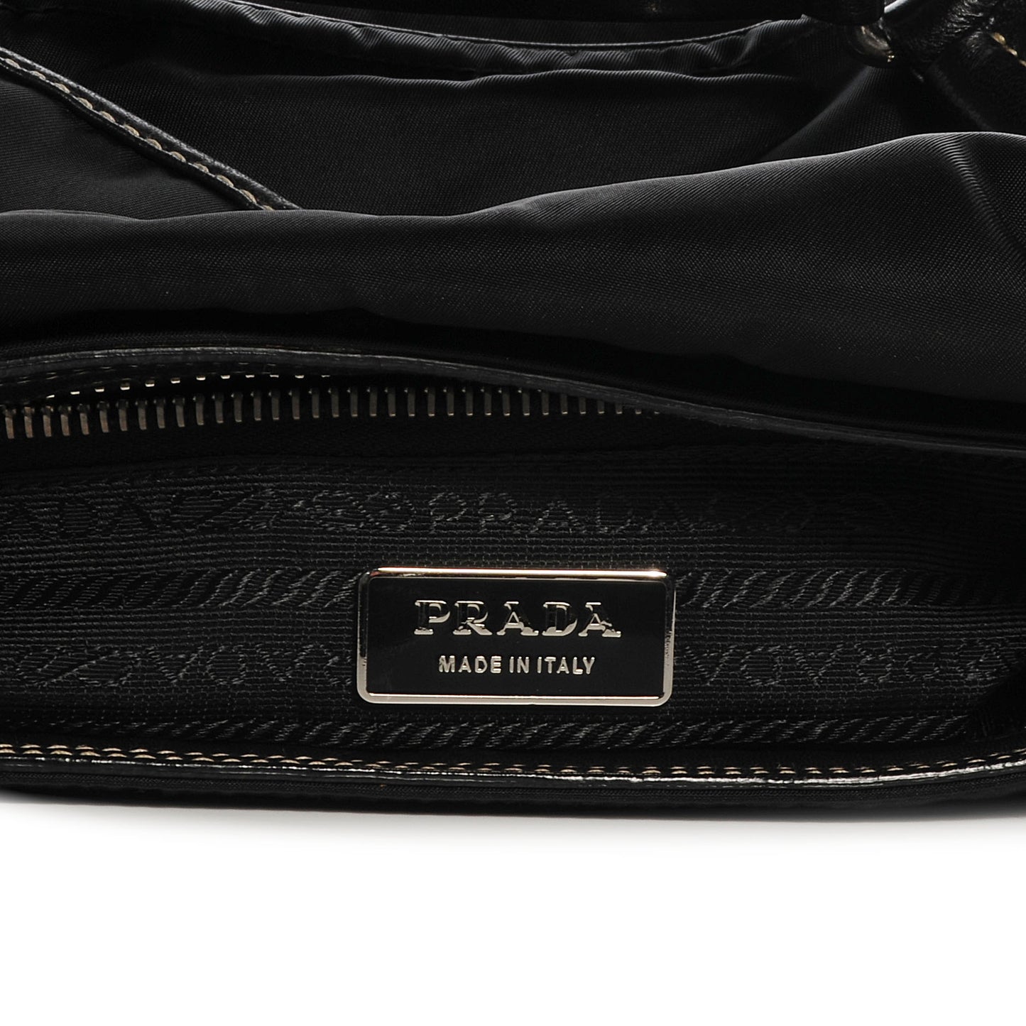 Tessuto Nylon Tassel Shoulder Bag Nero Black