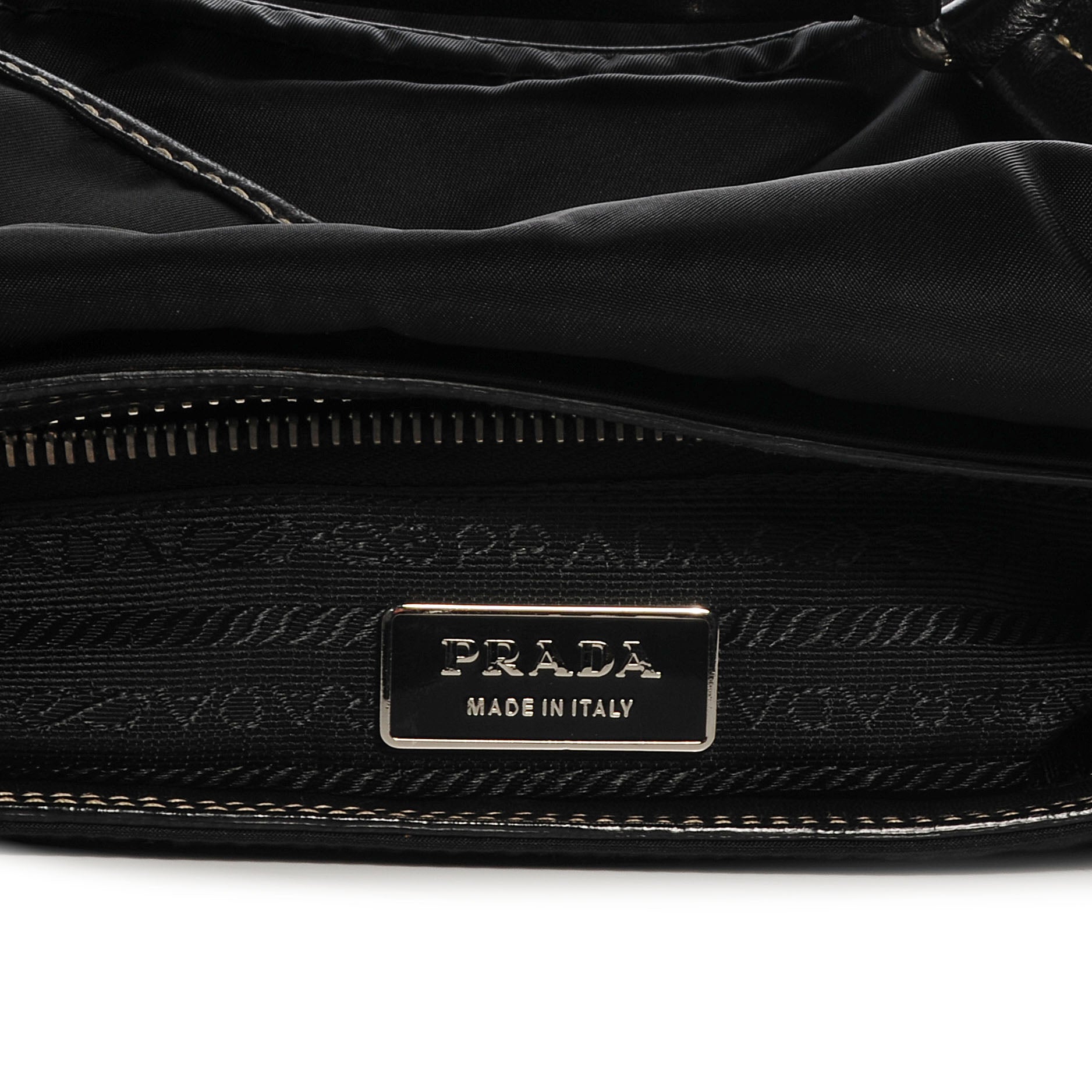 Prada Tessuto Nylon Tassel Shoulder Bag Nero Black 6 of 8