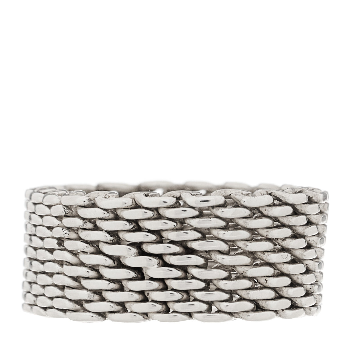 Tiffany Sterling Silver Somerset Mesh Ring 63 10.25 3 of 4