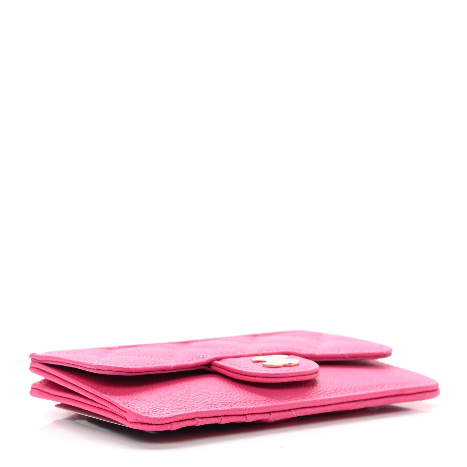 Chanel Caviar Quilted Flap Zip Card Holder Dark Pink 4 of 8