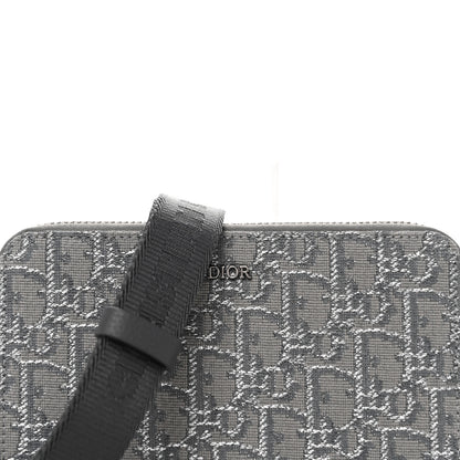 Christian Dior Oblique Zipped Pouch With Strap Pouch Grey 7 of 9