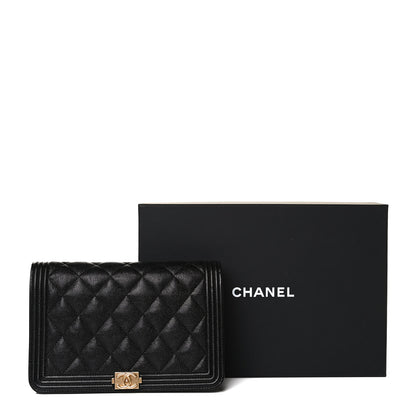 Chanel Caviar Quilted Boy Wallet On Chain WOC Black 20 of 20