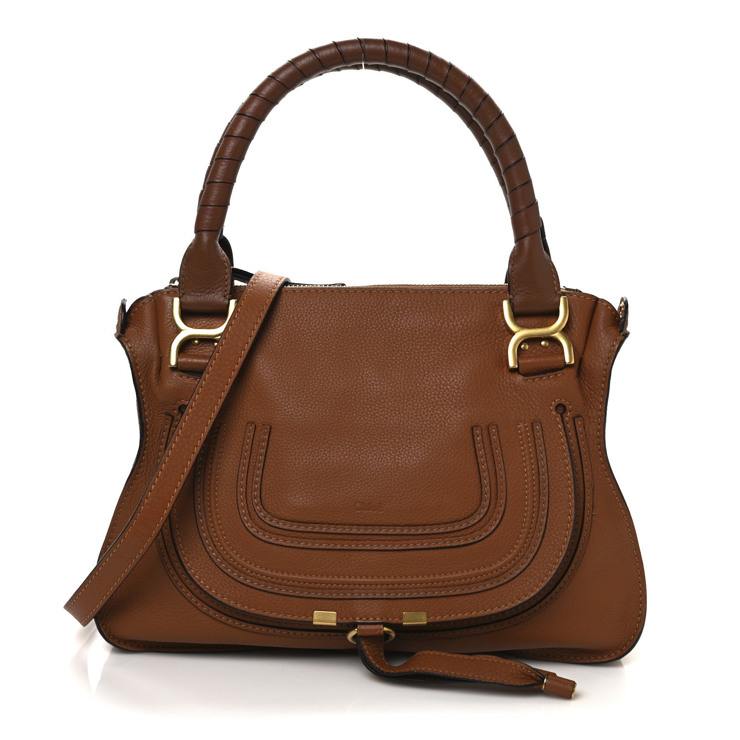 Chloe Calfskin Medium Marcie Satchel Tan 1 of 12
