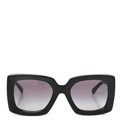 Chanel Acetate Rectangle Sunglasses 5435 Black 2 of 7