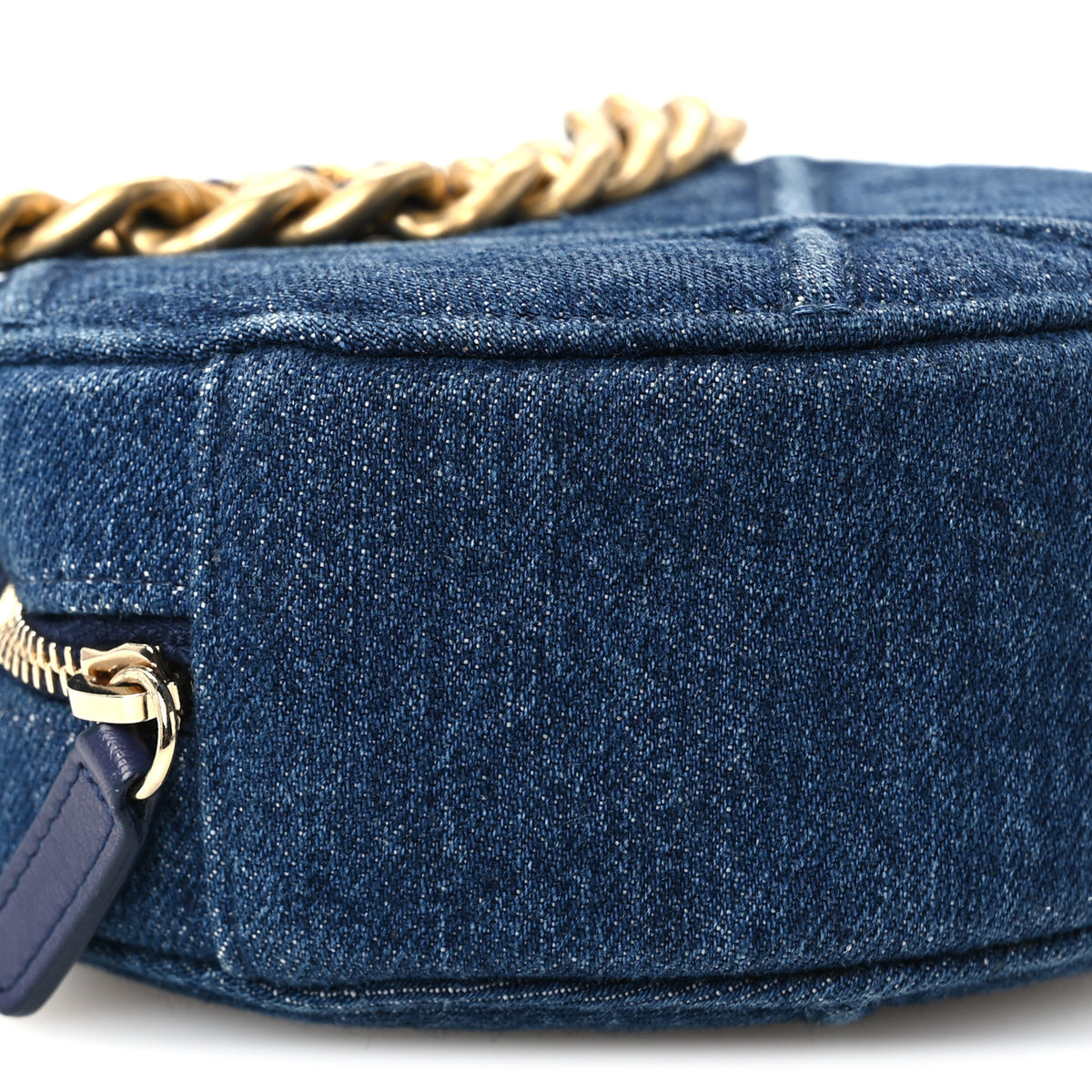 Chanel Denim Quilted Chanel 19 Round Clutch With Chain Blue 9 of 11