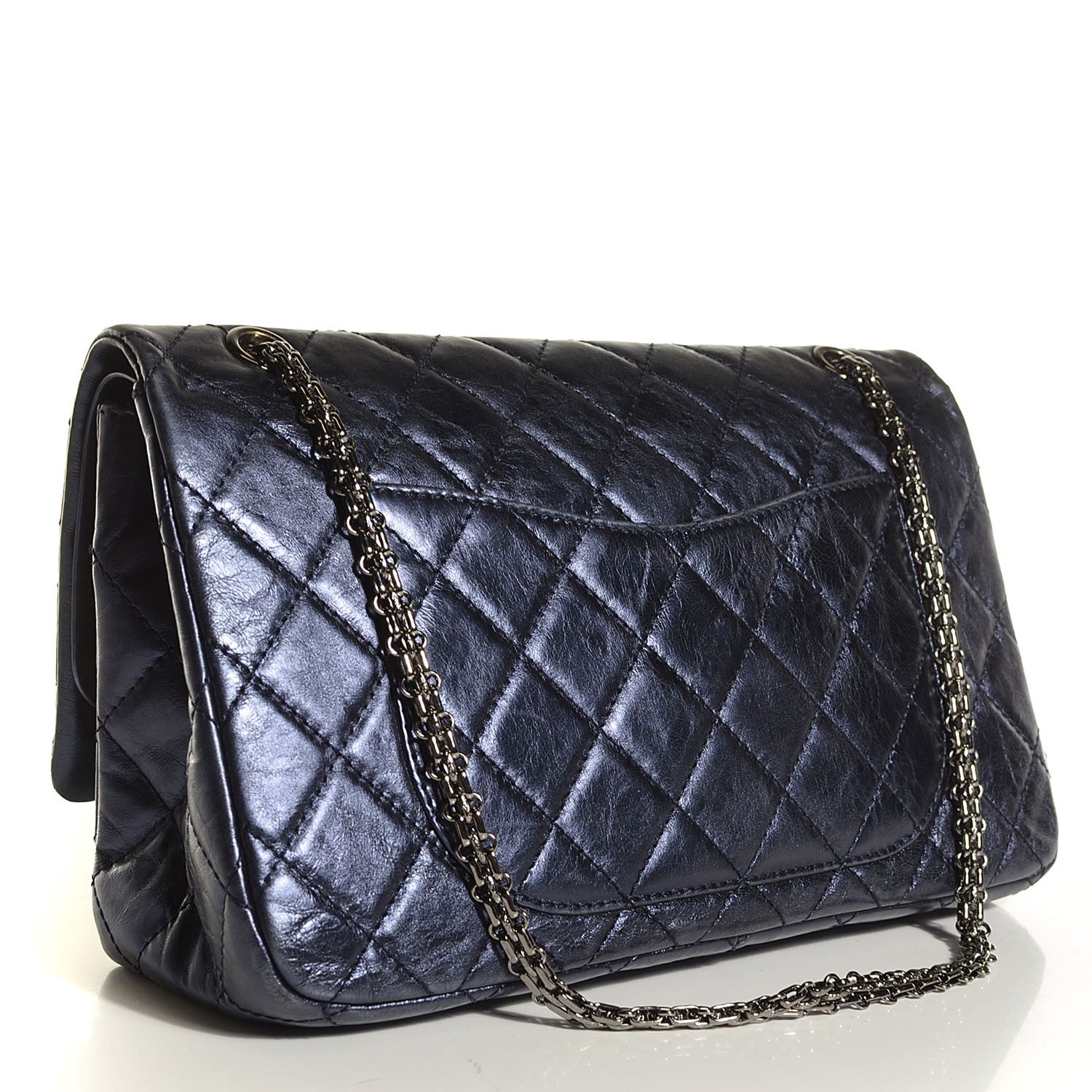 Chanel Metallic Calfskin 2.55 Reissue Flap 227 Blue 3 of 9