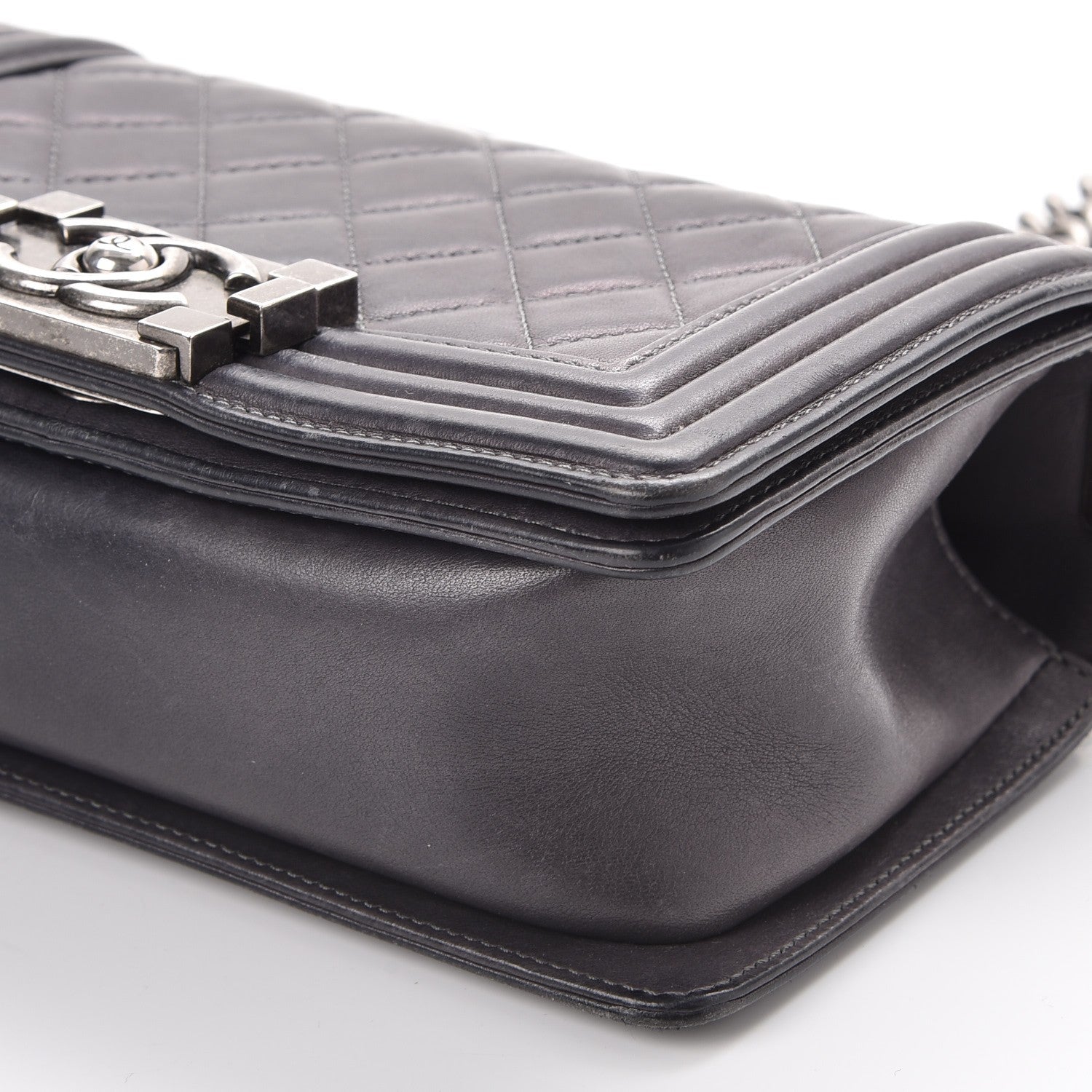 Chanel Lambskin Quilted Small Boy Flap Dark Grey 12 of 14