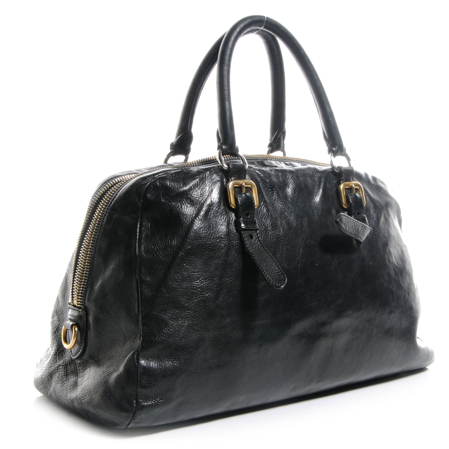 Glace Calf Bowler Bag Black