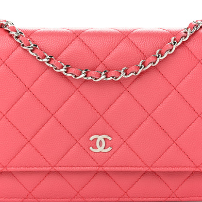 Chanel Caviar Quilted Wallet on Chain WOC Coral 9 of 13