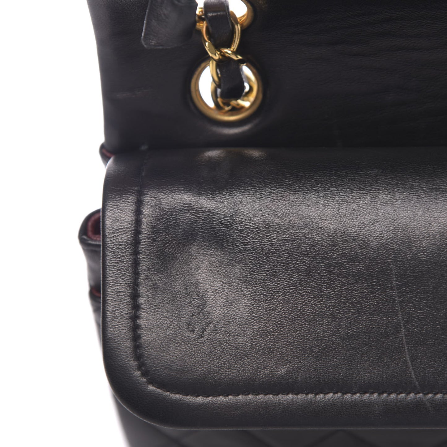 Lambskin Quilted Small Double Flap Black