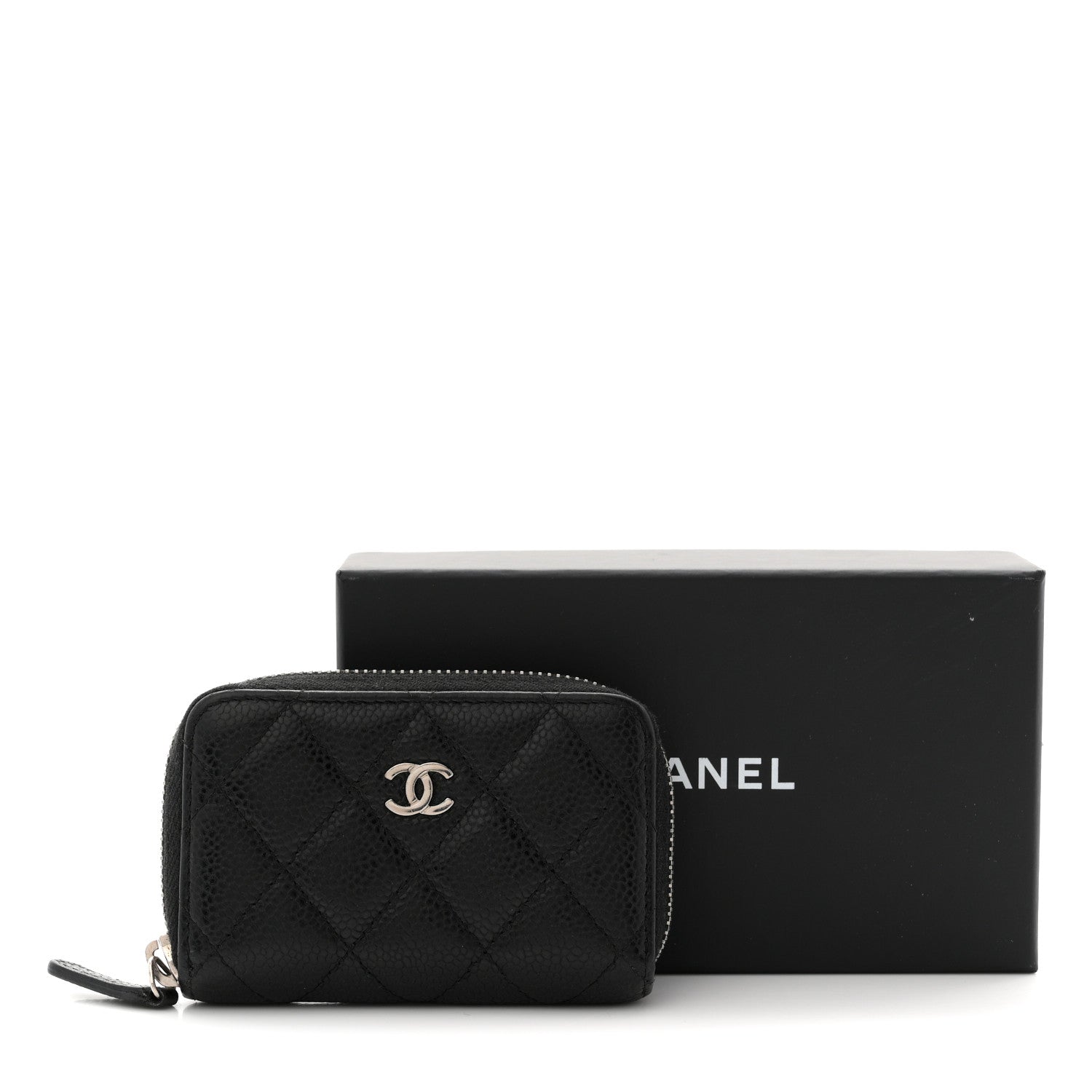 Chanel Caviar Quilted Zip Coin Purse Black 9 of 9