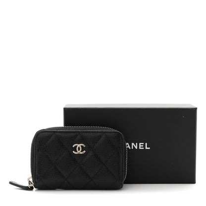 Chanel Caviar Quilted Zip Coin Purse Black 9 of 9