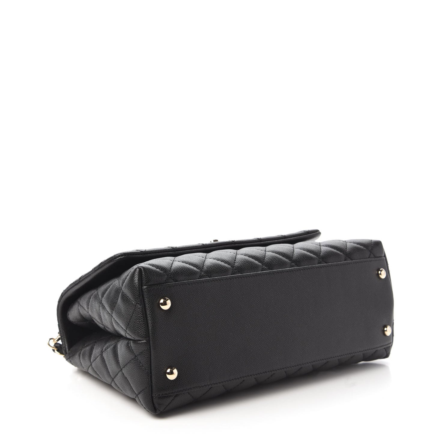 Caviar Quilted Small Coco Handle Flap Black