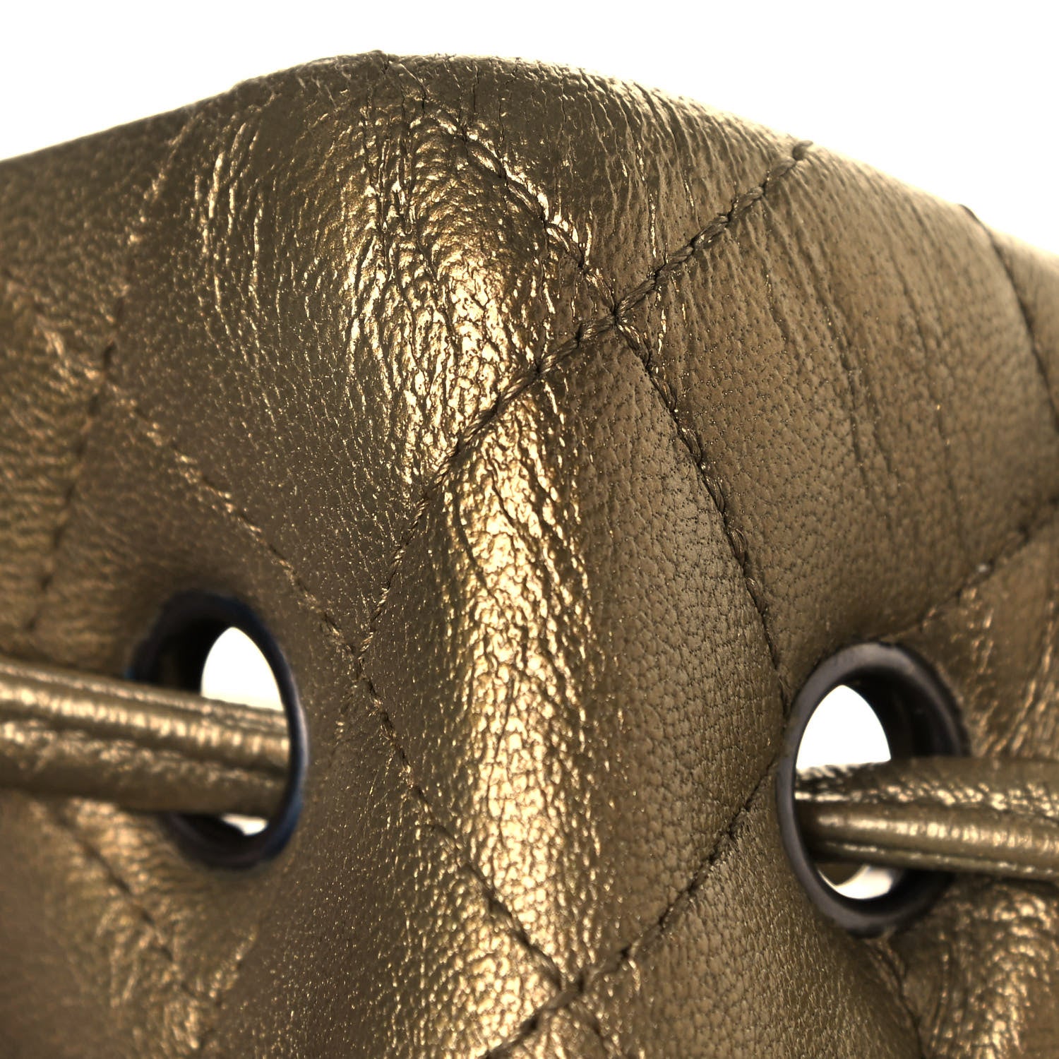 Chanel Metallic Lambskin Quilted Drawstring Backpack Gold 9 of 11