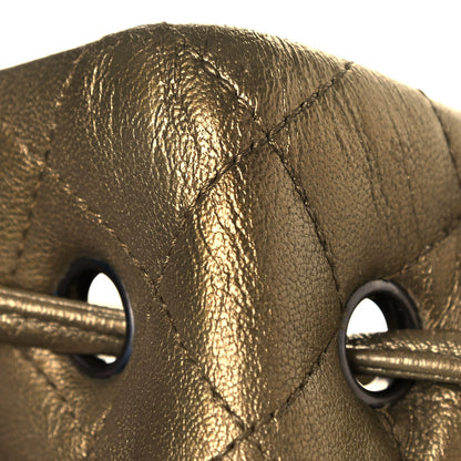 Chanel Metallic Lambskin Quilted Drawstring Backpack Gold 9 of 11