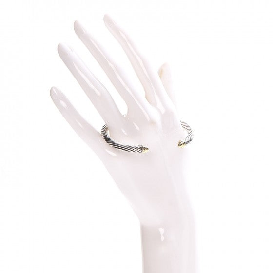 Sterling Silver 14K Yellow Gold 5mm Cable Classics Bracelet