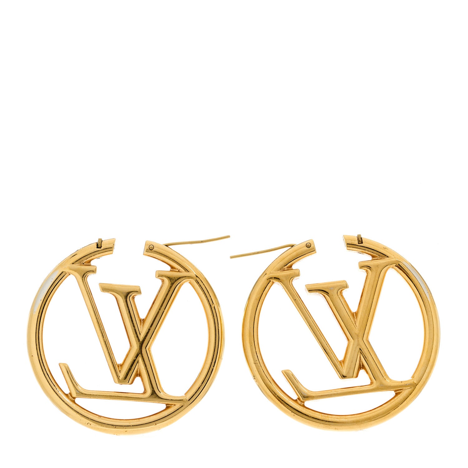 Louis Vuitton Metal Louise Hoop Earrings Gold 3 of 5