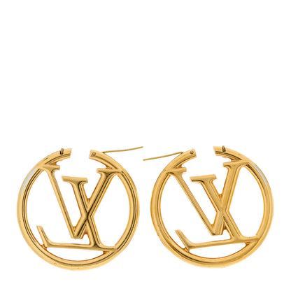 Louis Vuitton Metal Louise Hoop Earrings Gold 3 of 5