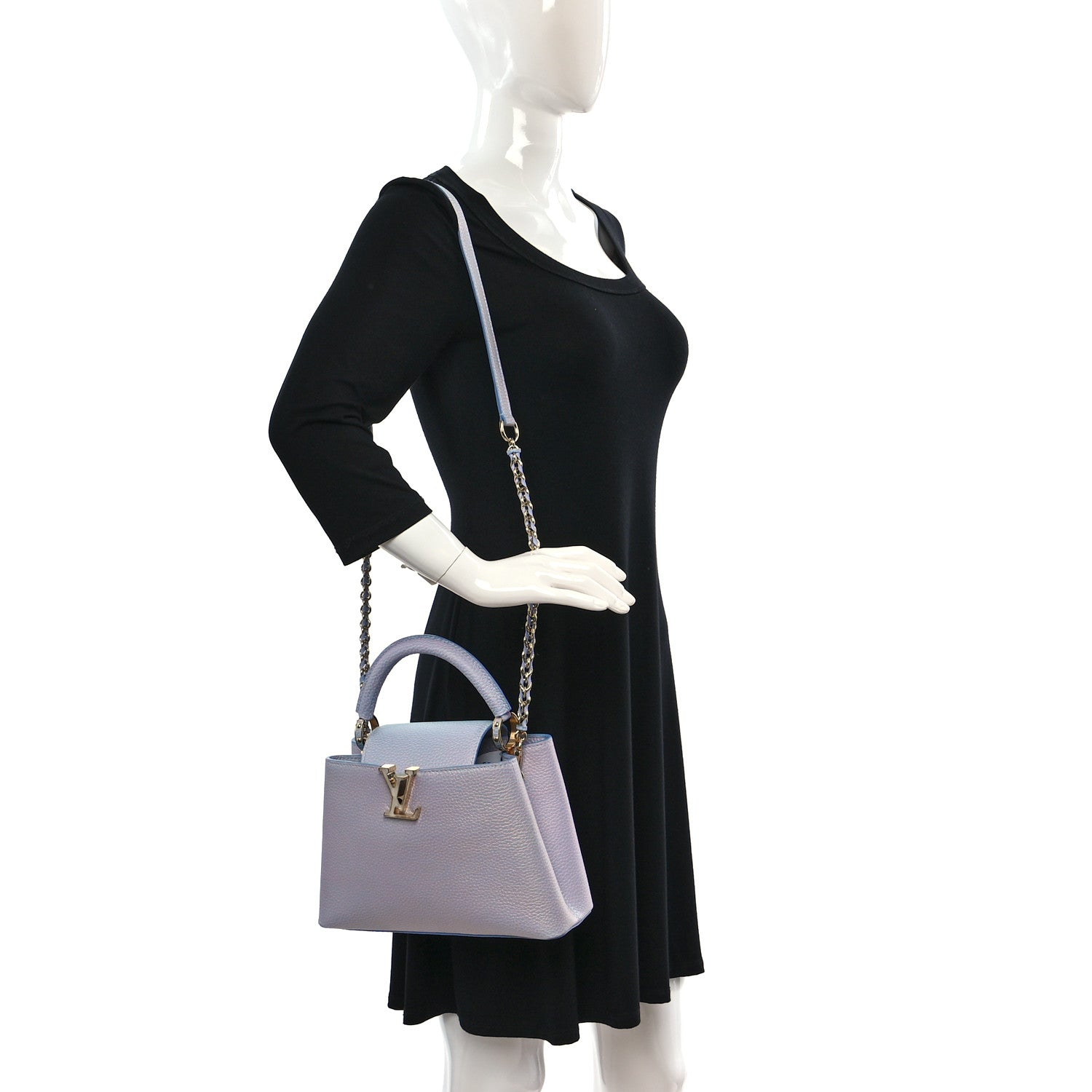 Louis Vuitton Taurillon Summer Stardust Capucines BB Lilas Purple 2 of 7