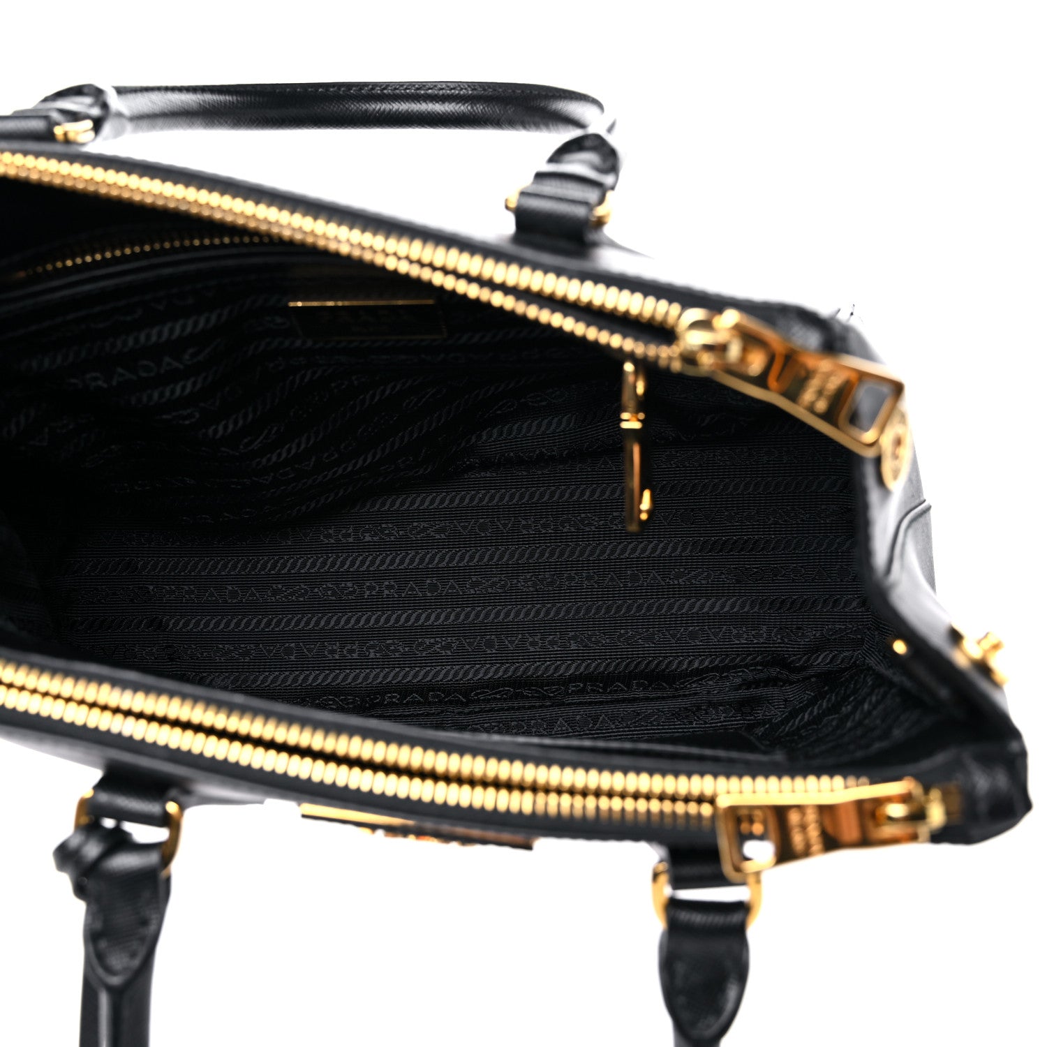 Prada Saffiano Mini Galleria Double Zip Tote Black 5 of 12