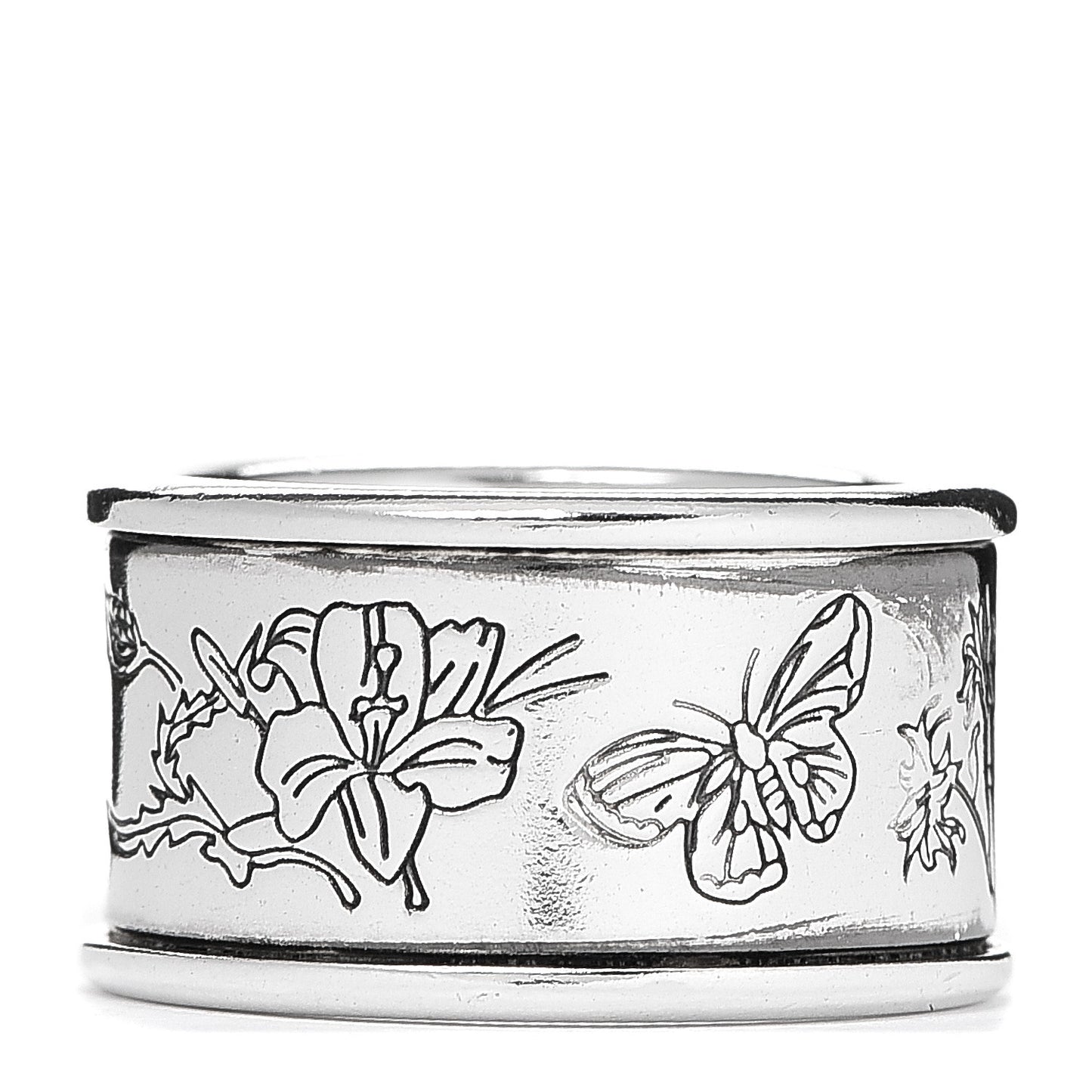 Sterling Silver Flora Band Ring 50 5.25