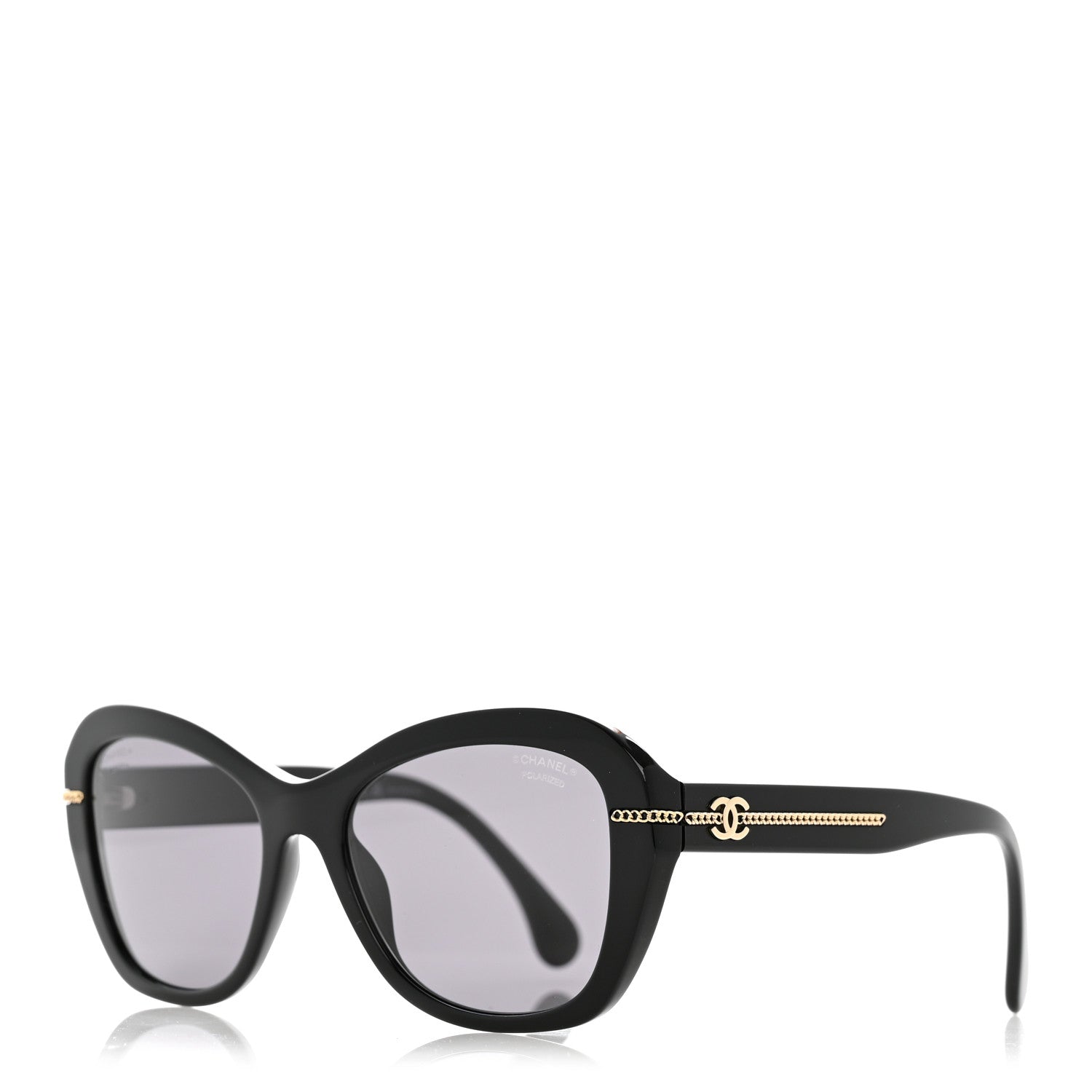 Chanel Acetate Polarized CC Butterfly Sunglasses 5510 Black