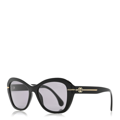 Chanel Acetate Polarized CC Butterfly Sunglasses 5510 Black 1 of 8