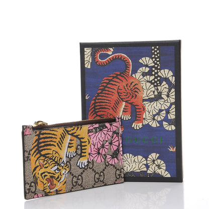 Gucci GG Supreme Monogram Bengal Coin Case Card Holder Beige Crop Pink New Acero 7 of 7