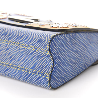 Louis Vuitton Epi Studded Twist Shoulder Bag MM Denim Light 7 of 9