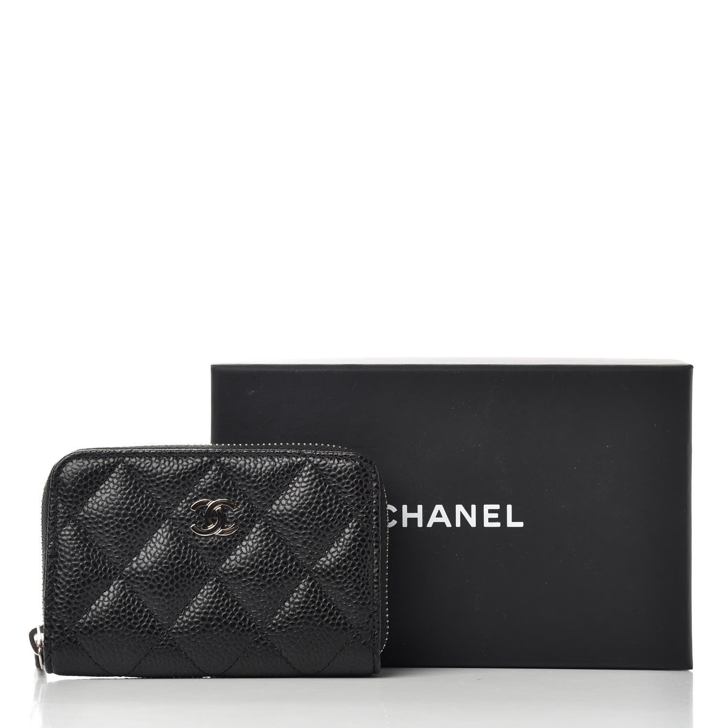 Chanel Caviar Quilted Zip Coin Purse Black 8 of 8
