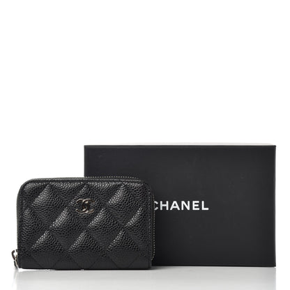 Chanel Caviar Quilted Zip Coin Purse Black 8 of 8