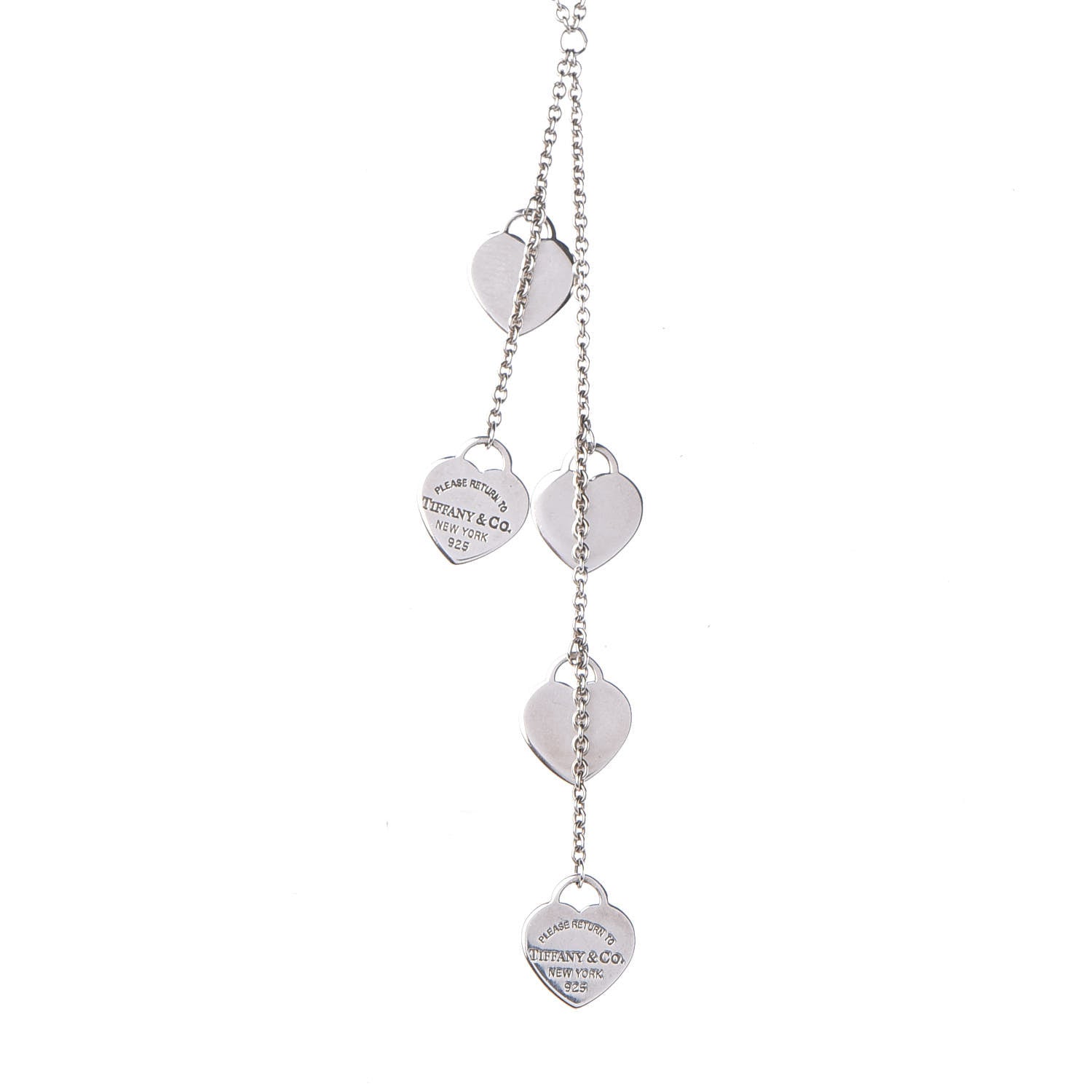 Tiffany Sterling Silver Mini Heart Tag Lariat Necklace 4 of 6